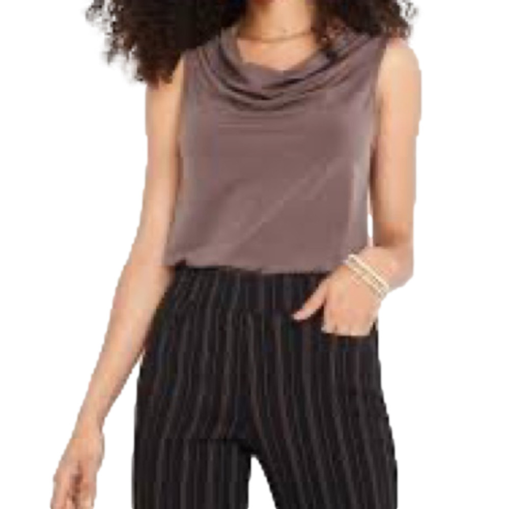 𝅺MAURICES Plus Size NWT Cowl Neck Tank Top in Purple/Brown Size 4X